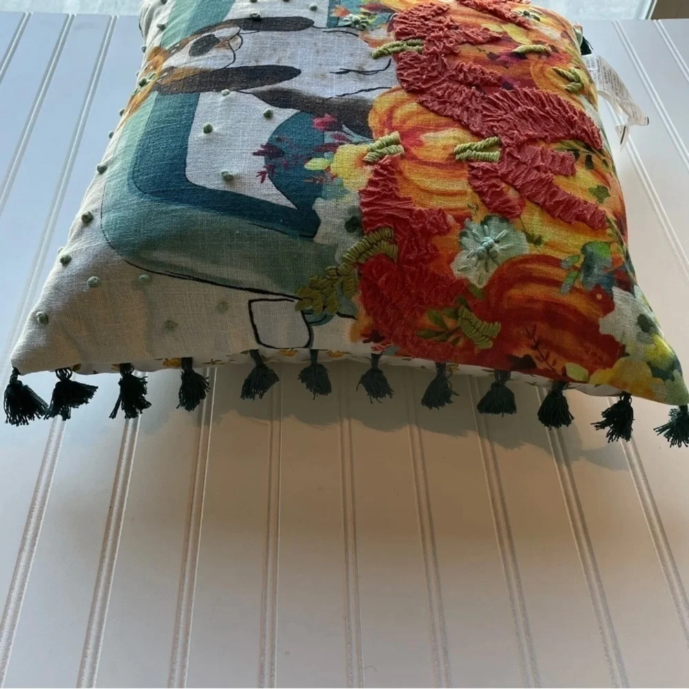 Pioneer Woman Pillow Harvest Pumpkin Charlie Hound Dog NWT Fall Autumn decor